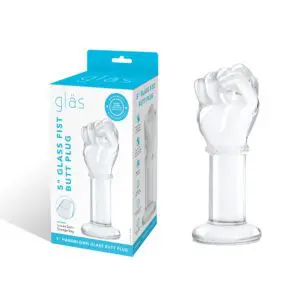 Clear glass plug and box display
