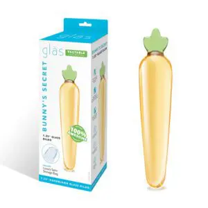 Glass carrot-shaped toy packaging