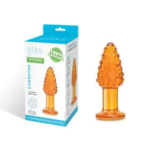 Handblown textured glass butt plug