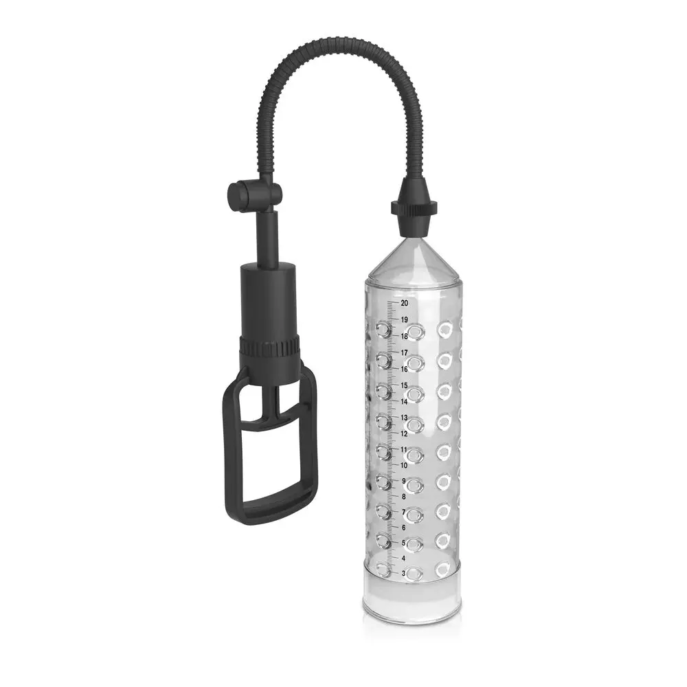 Clear vacuum pump with measurement markings