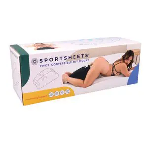Woman on convertible toy mount box