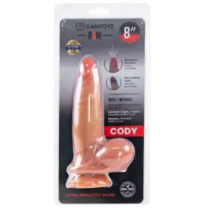Sex toy packaging with product details
