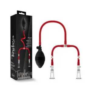 Red siphon pump with packaging