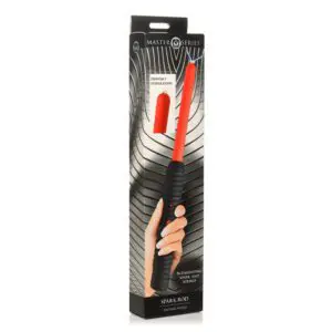 Adult toy packaging with red wand design