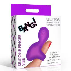 Purple silicone finger vibe packaging
