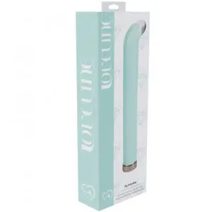 Mint green vibrator in branded packaging