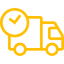 Delivery truck with heart and checkmark
